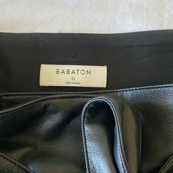 Aritzia Black Vegan Leather Belted Pant - Picture 7 of 16